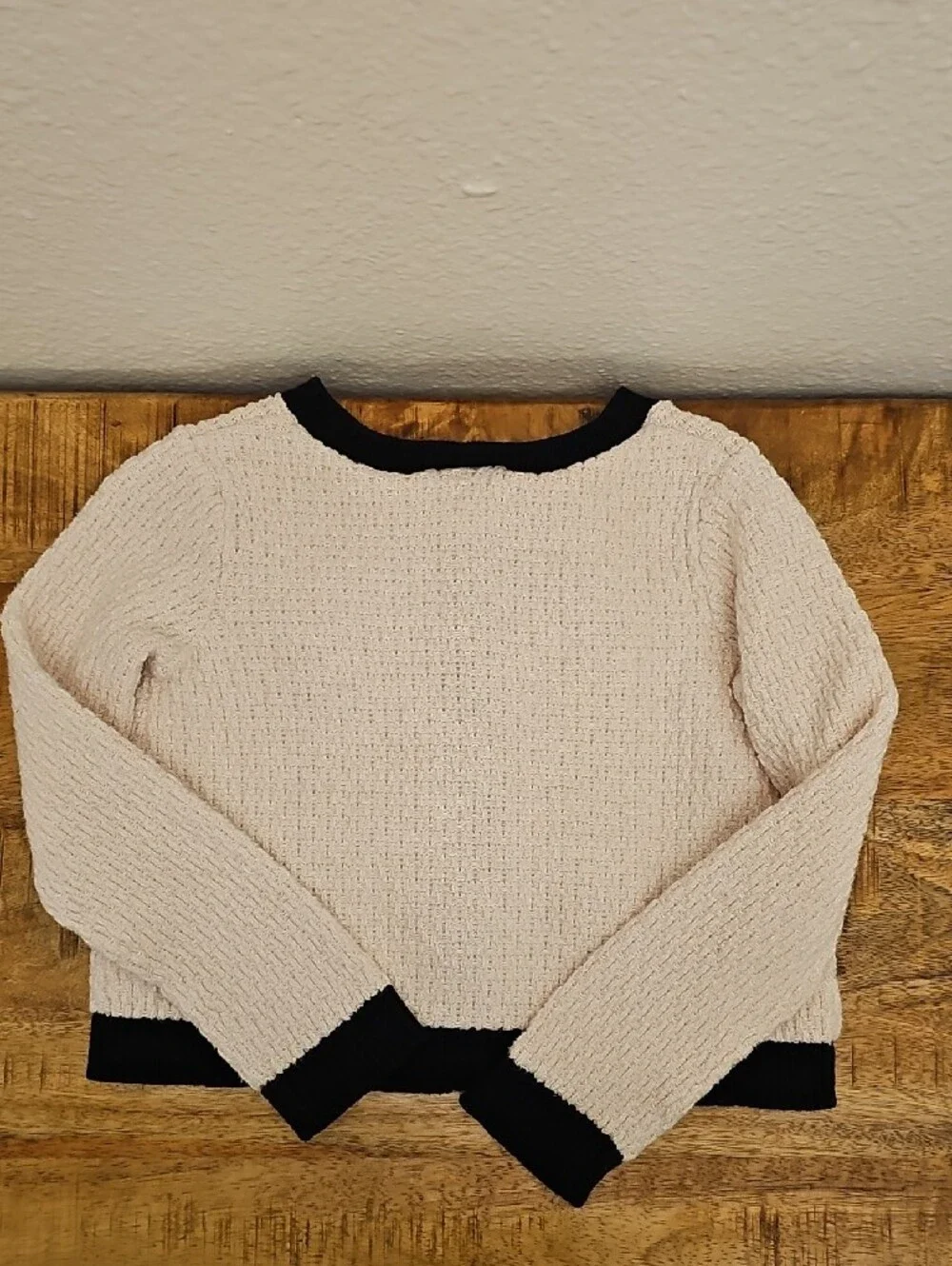Gymboree Cream Knit Two-Piece Set with Black Trim